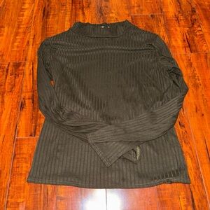 Green Long Sleeve Ribbed Top